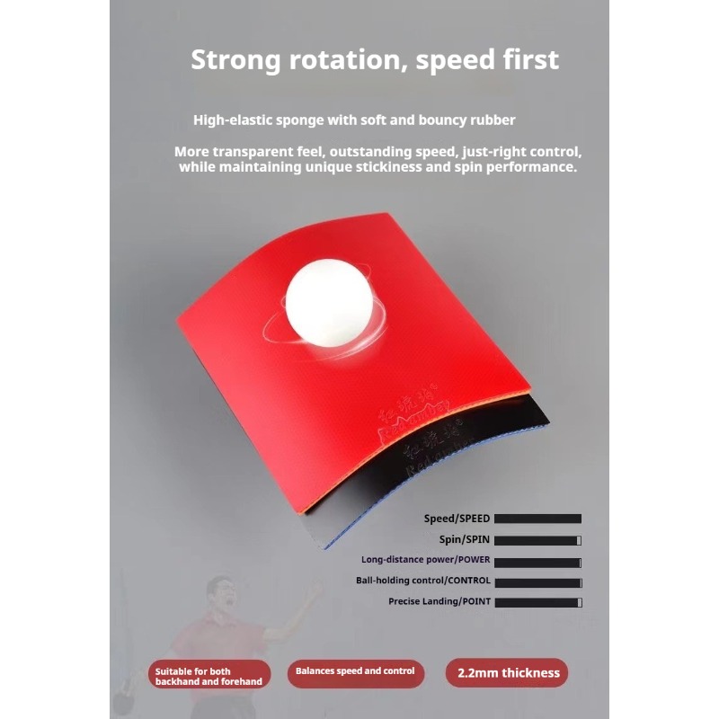 Table Tennis Rubber - Red Amber Sticky Table Tennis Rubber