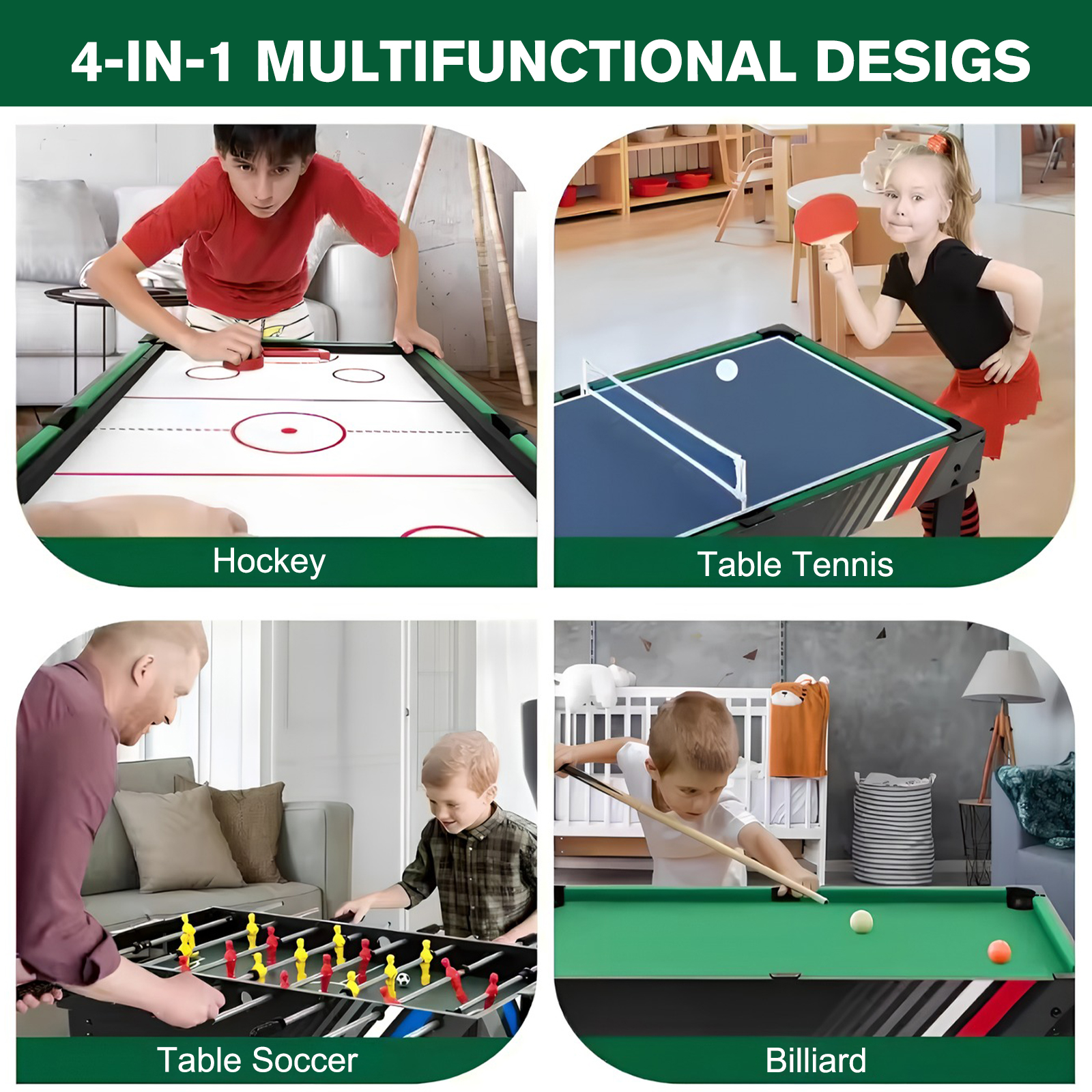 4-In-1 Air Hockey Table Combo  - Table Tennis For Kids avis et prix
